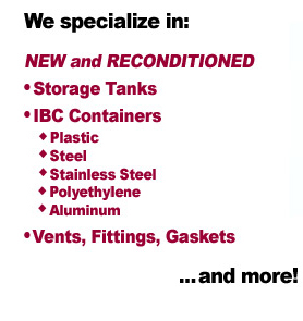 new and reconditioned storage tanks and poly, plastic, and steel IBCs